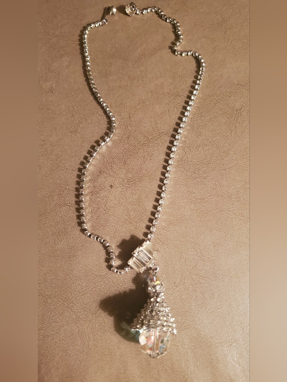 Crystal Drop Pendant Necklace in Silver - Women's Jewelry
